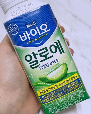 LIVE 매일바이오 알로에 드링킹 요거트 — 4.5점을 준 리뷰어가 2022년 4월 올린 사용 사진