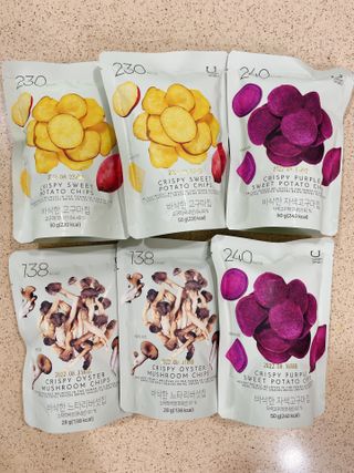 딜라이트 프로젝트 바삭한 원물칩 3종 고구마칩, 자색고구마칩, 느타리버섯칩 [총 6봉지] — 5점을 준 리뷰어가 2022년 3월 올린 사용 사진