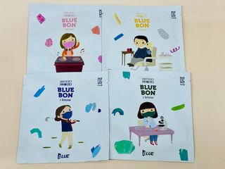 [블루 본 아이노우] 유아용 컬러마스크 40 PCS SET 2중 택 1 — 5점을 준 리뷰어가 2021년 4월 올린 사용 사진