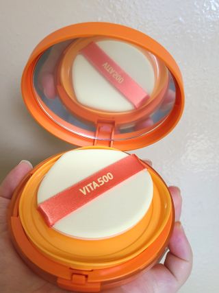 광동생활건강 MF[광동] 비타500✨주름개선·미백·SPF50+🌞퍼펙트쉴드 빅 선쿠션 본품 — 4.5점을 준 리뷰어가 2024년 5월 올린 사용 사진
