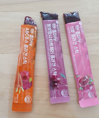 미쁨생활건강 딱좋아 콜라겐 스틱 믹스패키지 45포 — 5점을 준 리뷰어가 2021년 6월 올린 사용 사진