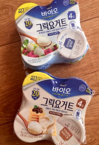 매일바이오 그릭요거트 오리지널 플레인 4개, 로스터리 커피믹스 4개 — 4점을 준 리뷰어가 2021년 12월 올린 사용 사진