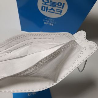 [심폐소생소] KF94 오늘의 마스크 대형 — 5점을 준 리뷰어가 2021년 10월 올린 사용 사진
