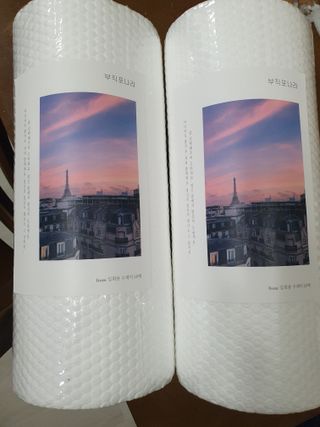 부직포나라 중금속유해물질ZERO 뜯어쓰는 주방 일회용수세미 60매 2매 — 5점을 준 리뷰어가 2022년 12월 올린 사용 사진