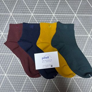 [사이즈가 있는 양말 필로이] 남/여 골지 발목 양말 4족 세트 남【S, M, L, XL】여【S, M, L】_컬러 랜덤 — 5점을 준 리뷰어가 2022년 6월 올린 사용 사진