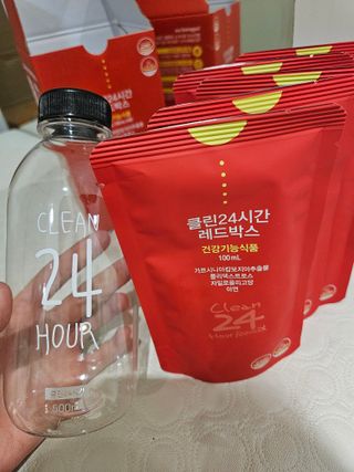 클린24시간 레드박스 1BOX(5포) + 전용보틀(500ml) — 5점을 준 리뷰어가 2024년 1월 올린 사용 사진