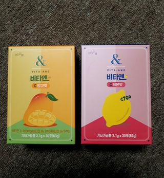 비타앤C 레몬맛, 망고맛 — 5점을 준 리뷰어가 2021년 5월 올린 사용 사진