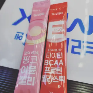 인디닥터 면역 생생 핑크 이뮨 젤리 + 타이탄 BCAA 프로틴 젤리스틱 — 5점을 준 리뷰어가 2022년 4월 올린 사용 사진