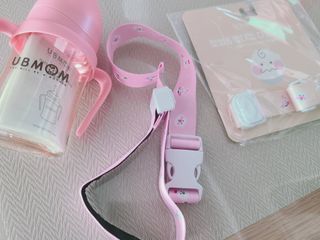 유비맘 젖병 빨대컵 다용도 홀더 1+1 _ 컬러 랜덤 발송 — 5점을 준 리뷰어가 2020년 12월 올린 사용 사진