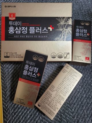 서울약사신협_투데이홍삼정플러스스틱_10g x 30포 — 5점을 준 리뷰어가 2021년 2월 올린 사용 사진
