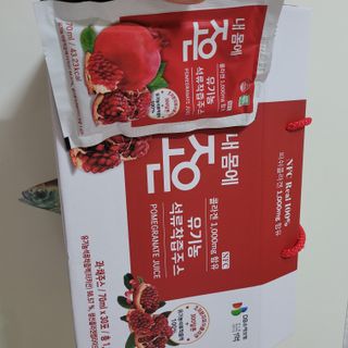 농업회사법인조은 유기농 석류 NFC 착즙주스 70ml 30포 — 5점을 준 리뷰어가 2021년 10월 올린 사용 사진