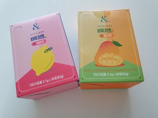 비타앤C 레몬맛, 망고맛 — 5점을 준 리뷰어가 2021년 6월 올린 사용 사진