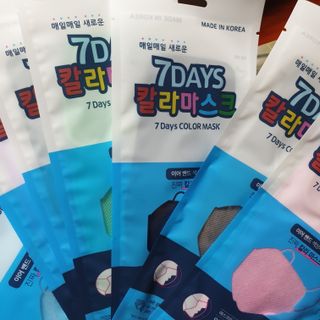 건강누리인터내셔날 (마스크 특집) 7DAYS 컬러마스크 (컬러7매)+ KMC 프리미엄 덴탈마스크(50매) — 5점을 준 리뷰어가 2022년 7월 올린 사용 사진