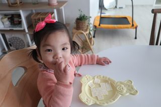 남양유업 드빈치 유기농 아기치즈 1단계 — 5점을 준 리뷰어가 2021년 1월 올린 사용 사진