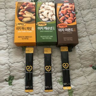 짜먹는 이지견과 짜먹는 이지아몬드, 짜먹는 이지허니피넛, 짜먹는 이지캐슈넛 각 10g X  10포 — 5점을 준 리뷰어가 2021년 2월 올린 사용 사진