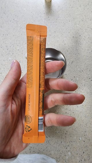 [음료수 대신 가능!]  빠르게 흡수되는 아임오 타먹는 콜라겐 1박스 — 5점을 준 리뷰어가 2023년 4월 올린 사용 사진