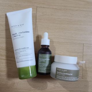 마리엔메이 센서티브 수딩 젤 크림 + 어성초 티트리 추출물 세럼 + 어성초 티트리 모공 클렌징 폼 — 5점을 준 리뷰어가 2021년 9월 올린 사용 사진