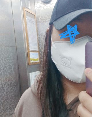 [숨그림]  덴탈마스크 짱구 우리아이 그리고 내가 쓰는 믿을수있는 케릭터 마스크  16종 — 5점을 준 리뷰어가 2021년 10월 올린 사용 사진