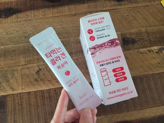 [음료수 대신 가능!]  빠르게 흡수되는 아임오 타먹는 콜라겐 1박스 — 5점을 준 리뷰어가 2023년 3월 올린 사용 사진