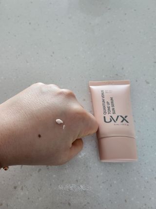 UVX 퀀텀 비너스 맑은 톤업 선세럼 — 5점을 준 리뷰어가 2024년 2월 올린 사용 사진