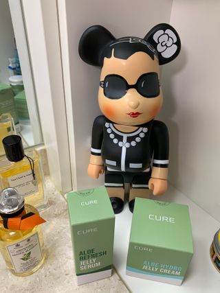 김정문알로에 큐어 큐어 알로에 리프레쉬 젤리 세럼, 큐어 알로에 하이드로 젤리 크림 — 5점을 준 리뷰어가 2021년 3월 올린 사용 사진