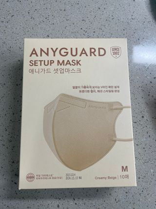 애니가드 셋업마스크 4컬러 각 10매입 [크리미베이지, 캐시미어로즈, 초콜렛브라운, 미드나잇네이비] — 5점을 준 리뷰어가 2022년 2월 올린 사용 사진