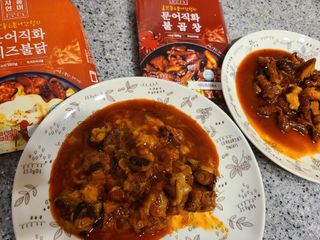 자연풍미 문어직화볶음 3종 (불고기, 불곱창, 치즈불닭) — 3.5점을 준 리뷰어가 2022년 8월 올린 사용 사진