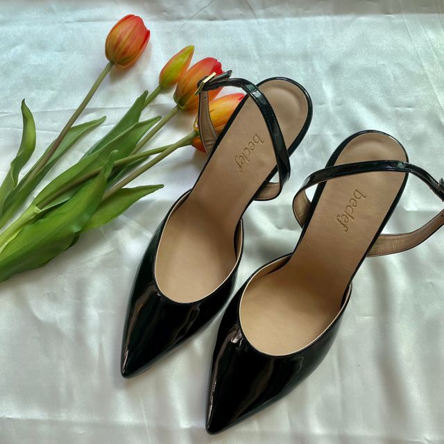비클리프 여성 성수동 수제화 에나멜 구두 슬링백 7cm 리뷰 사진