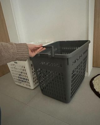 창신리빙 프랑코 빨래바구니 50L 2P 세트 — 5점을 준 리뷰어가 2023년 2월 올린 사용 사진