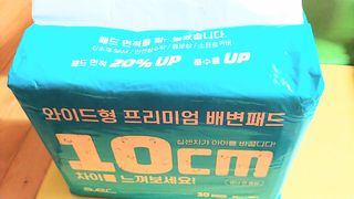 아베크 펫 와이드 프리미엄 대형 애견 강아지 배변 패드 30매 1팩 80g — 5점을 준 리뷰어가 2021년 7월 올린 사용 사진