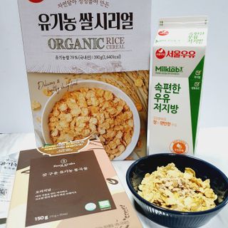 씨알푸드 유기농 쌀 시리얼 390g + 갓 구운 유기농 발아통곡물 150g — 5점을 준 리뷰어가 2021년 12월 올린 사용 사진
