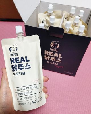 서비푸드 리얼 닭주스 오리지널 200g 1세트 10개입 — 5점을 준 리뷰어가 2022년 3월 올린 사용 사진
