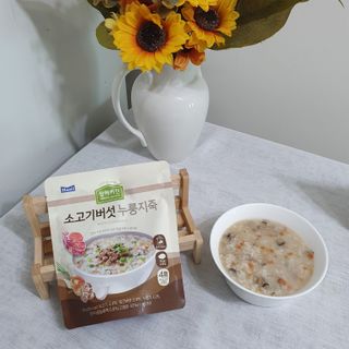 상하키친 소고기버섯 누룽지죽 / 들깨닭고기 누룽지죽 — 5점을 준 리뷰어가 2021년 10월 올린 사용 사진
