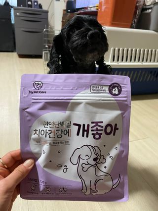 My Pet Care 천연단백질 치아건강에 개좋아 — 5점을 준 리뷰어가 2021년 2월 올린 사용 사진