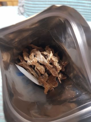 [보헤리] 국내산 강아지 육포간식 바삭 64 2종 — 5점을 준 리뷰어가 2022년 4월 올린 사용 사진