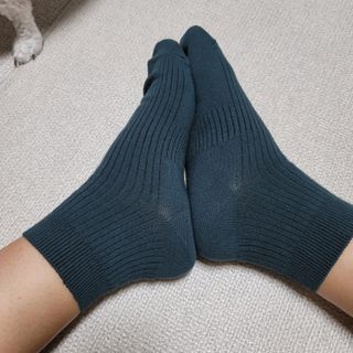 [사이즈가 있는 양말 필로이] 남/여 골지 발목 양말 4족 세트 남【S, M, L, XL】여【S, M, L】_컬러 랜덤 — 5점을 준 리뷰어가 2022년 6월 올린 사용 사진