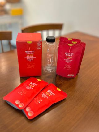 클린24시간 레드박스 1BOX(5포) + 전용보틀(500ml) — 5점을 준 리뷰어가 2024년 1월 올린 사용 사진
