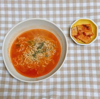[풀무원] 자연은맛있다 정면, 백면, 홍면  세트 — 4점을 준 리뷰어가 2021년 4월 올린 사용 사진