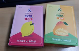 비타앤C 레몬맛, 망고맛 — 5점을 준 리뷰어가 2021년 4월 올린 사용 사진