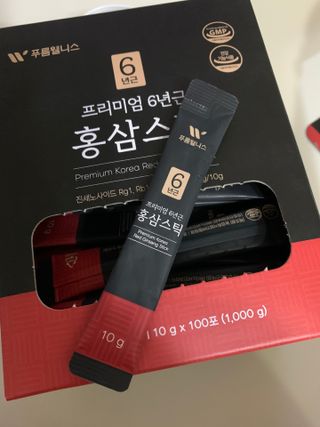 [푸름웰니스] 프리미엄 6년근 홍삼스틱 3mg x 100포 — 4점을 준 리뷰어가 2022년 3월 올린 사용 사진