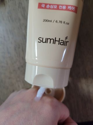 썸헤어 / SUMHAIR 썸헤어 프로틴 리치 머랭 트리트먼트 극손상모 전용 케어 — 5점을 준 리뷰어가 2021년 5월 올린 사용 사진