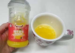 탐라원 제주의 맛, 몬딱주스 4종세트 - 한라봉몬딱주스, 천혜향몬딱주스, 청귤에이드, 당근몬딱주스 — 5점을 준 리뷰어가 2021년 7월 올린 사용 사진