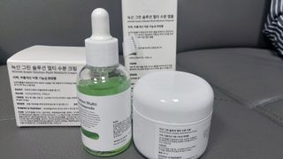 [녹산] 그린 솔루션 멀티 수분 앰플 + 그린 솔루션 멀티 수분크림 — 5점을 준 리뷰어가 2022년 10월 올린 사용 사진