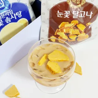 딜라이트 프로젝트  달콤한 눈꽃 간식세트( 눈꽃 솜사탕 / 레몬라임 솜사탕 / 달고나 총 7EA+스마트톡 증정) — 5점을 준 리뷰어가 2022년 6월 올린 사용 사진
