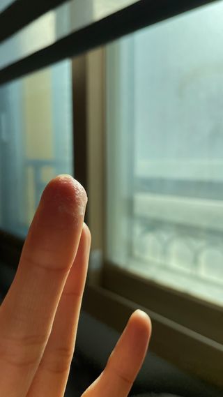틱톡 [후르디아] 튼입술해결템 올리브영 블루베리 하이드레이팅 허니 립밤 — 4.5점을 준 리뷰어가 2023년 12월 올린 사용 사진