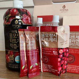 자연에온 몽모랑시 타트체리 3종 세트 구성 - 저분자콜라겐젤리, NFC 착즙주스 — 5점을 준 리뷰어가 2021년 7월 올린 사용 사진