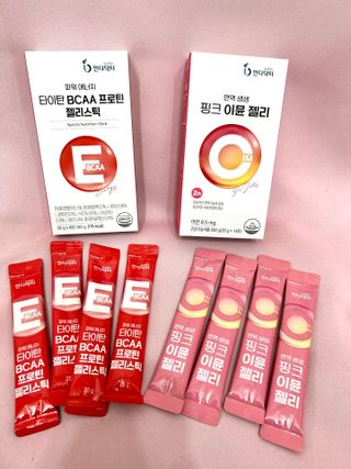 인디닥터 면역 생생 핑크 이뮨 젤리 + 타이탄 BCAA 프로틴 젤리스틱 — 5점을 준 리뷰어가 2022년 3월 올린 사용 사진