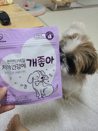 My Pet Care 천연단백질 치아건강에 개좋아 — 4점을 준 리뷰어가 2021년 1월 올린 사용 사진