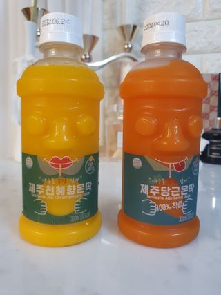 탐라원 제주의 맛, 몬딱주스 4종세트 - 한라봉몬딱주스, 천혜향몬딱주스, 청귤에이드, 당근몬딱주스 — 5점을 준 리뷰어가 2021년 7월 올린 사용 사진