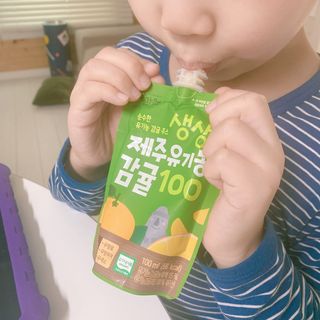 탐라원 건강 어린이 주스, 생생한 주스 3종 - 유기 감귤 주스, 당근과 사과 주스, 감귤 주스 — 5점을 준 리뷰어가 2021년 10월 올린 사용 사진